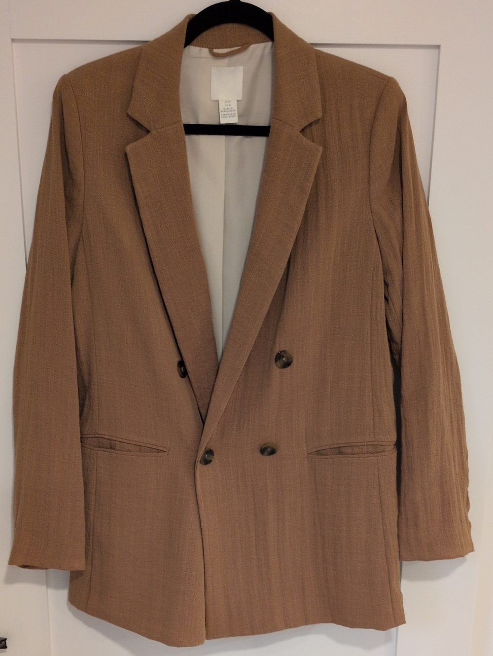 H&M Double-Breasted Light Brown Blazer